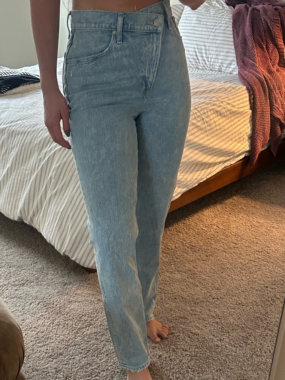 Abercrombie & Fitch Light Blue High Rise Straight Jeans